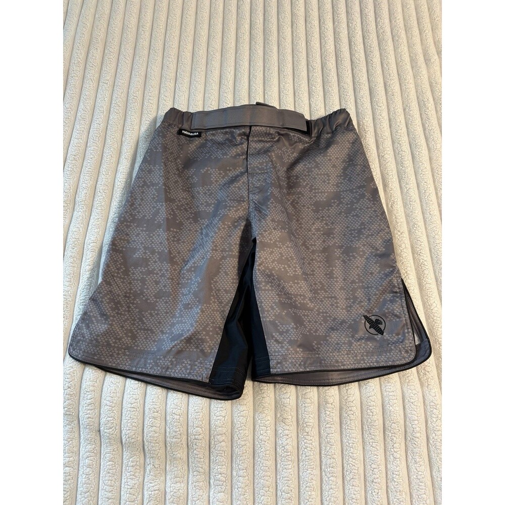 Hayabusa Fight Shorts Men’s SMALL Gray Camo MMA BJJ Grappling Training Gym Vale